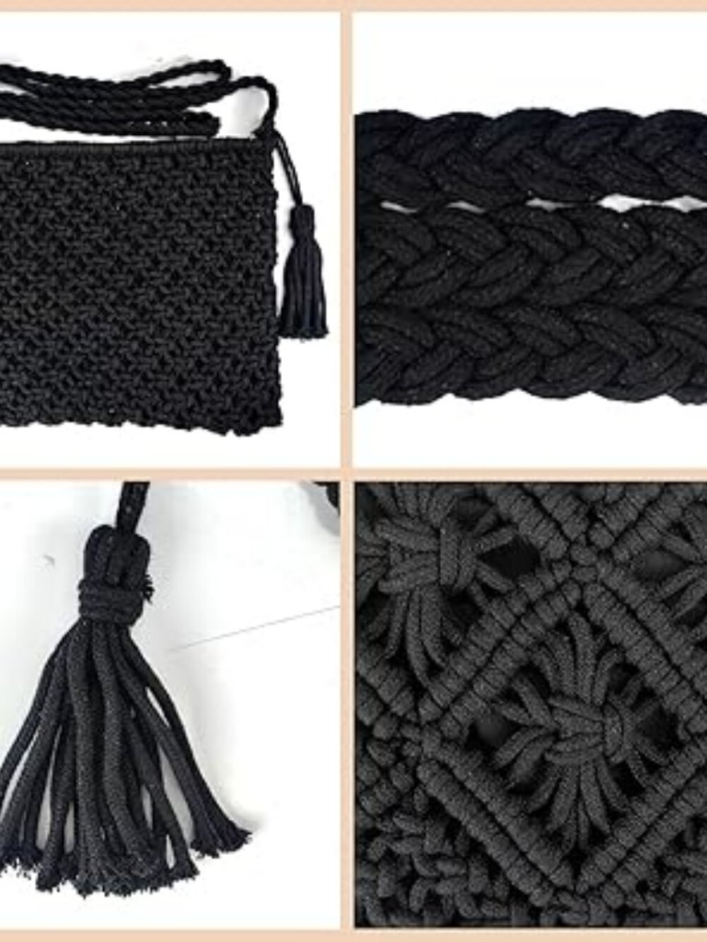 NEW Bohemian Purse Handmade Crochet‎ Beach Boho Crossbody Bag Summer Travel